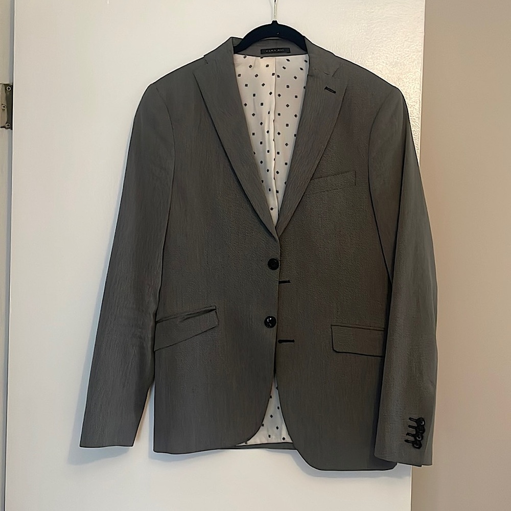 Grey Textured Zara Blazer